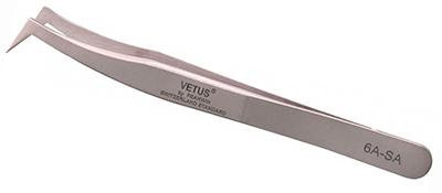 6A-SA Curved stainless steel short tweezers