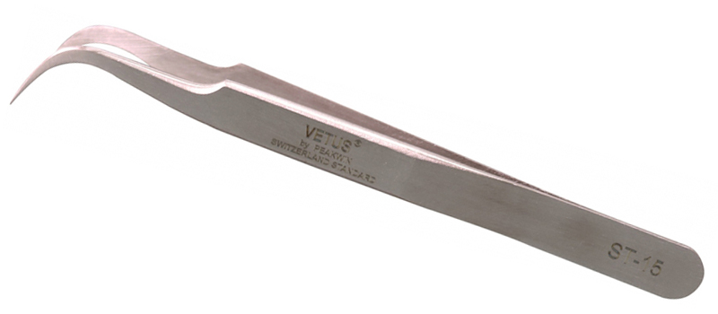 Vetus Pro ESD Safe Fine Tip Curved Tweezers - ESD-15 