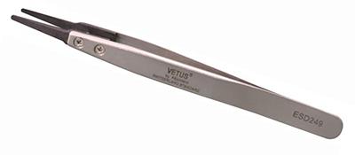 ESD-249 round tip-replaceable stainless steel tweezers