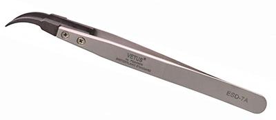 ESD-7A curved tip-replaceable stainless steel anti-static tweezers